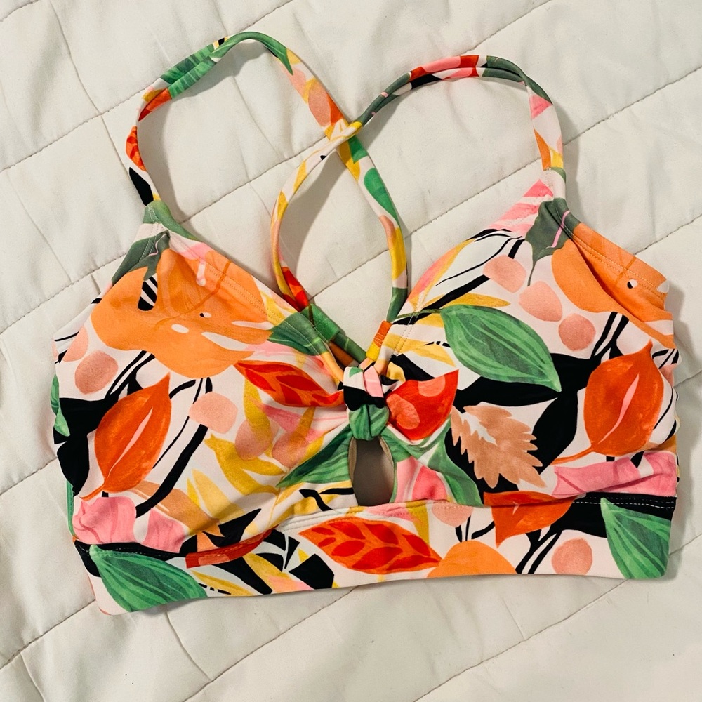 Kona Sol Bikini Top Orange Yellow Peach Olive/Lime Green Black White Tropical
